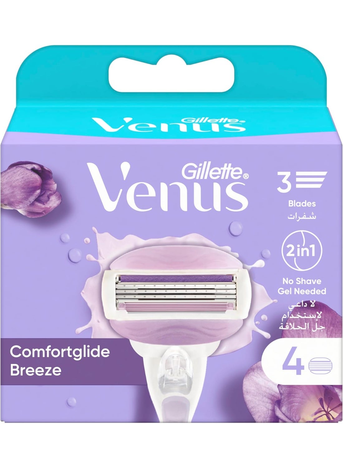 Gillette Venus ComfortGlide Spa Breeze Razor Blades Women, Pack of 4