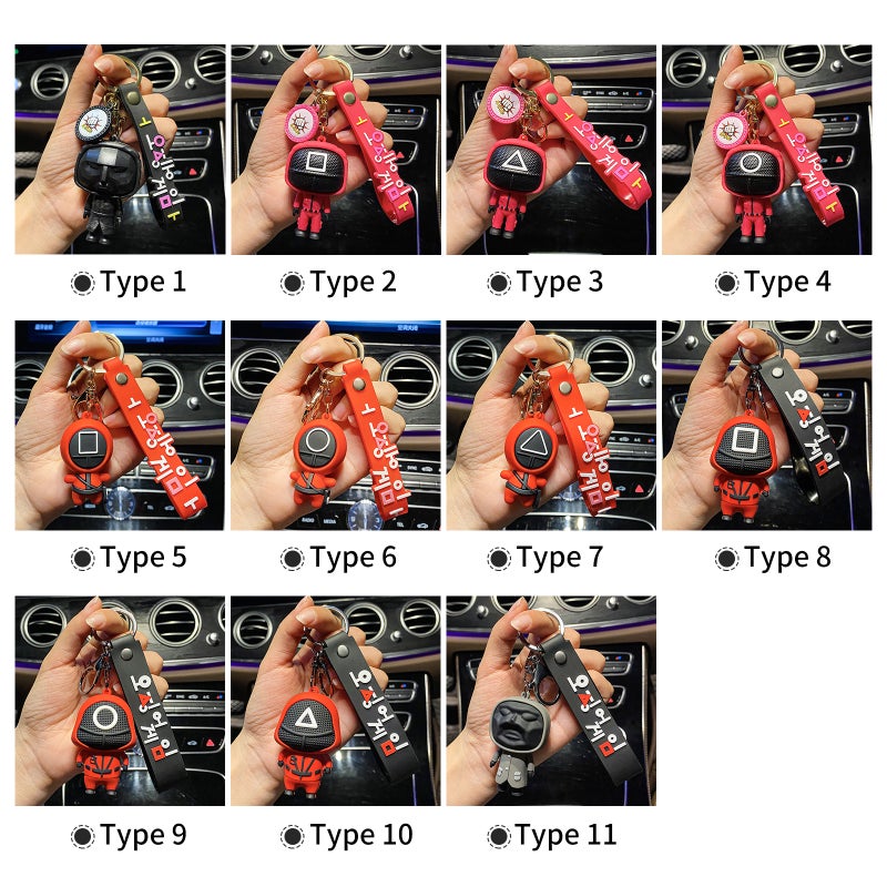 Keychain Pendant Hanging Ornament for Bags/Keys Auto Interior Decoration Game Figure Doll Key Ring Cute Character Key Chain, Type 5 - Image 2