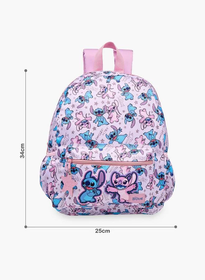ديزني School Backpack With Stitch And Angel Print - 25x12x34 CM