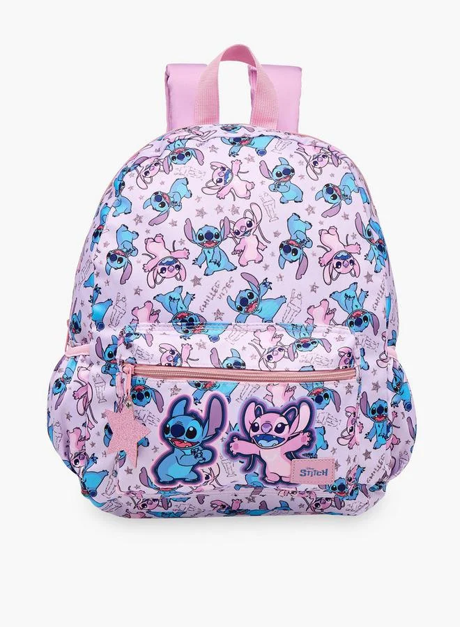 ديزني School Backpack With Stitch And Angel Print - 25x12x34 CM