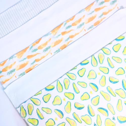 TuddyBuddy Baby Burp Cloth Towel Napkins for Baby Large 17x12 Inches, Fine Double Layer 100% Cotton (5 Pcs Burp Towels, Carrots & Avacado) - Image 5