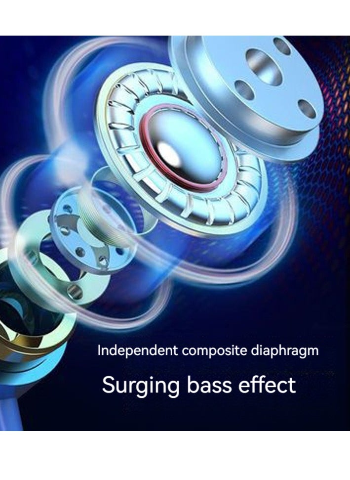 Generic Metal heavy bass wired in-ear headphones with wire-controlled tuning earbuds with microphone (silver)  - Image 4
