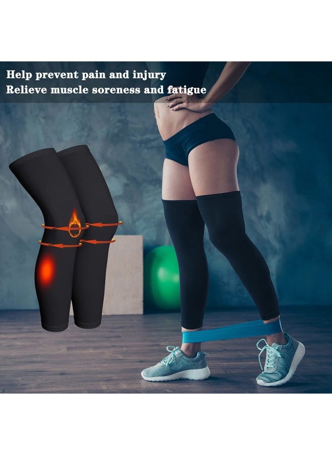 Skylety Compression Leg Sleeve Full Length Leg Sleeves Sports Cycling for Men Women, Running, Basketball(XL,Black and Blue)  - Image 5
