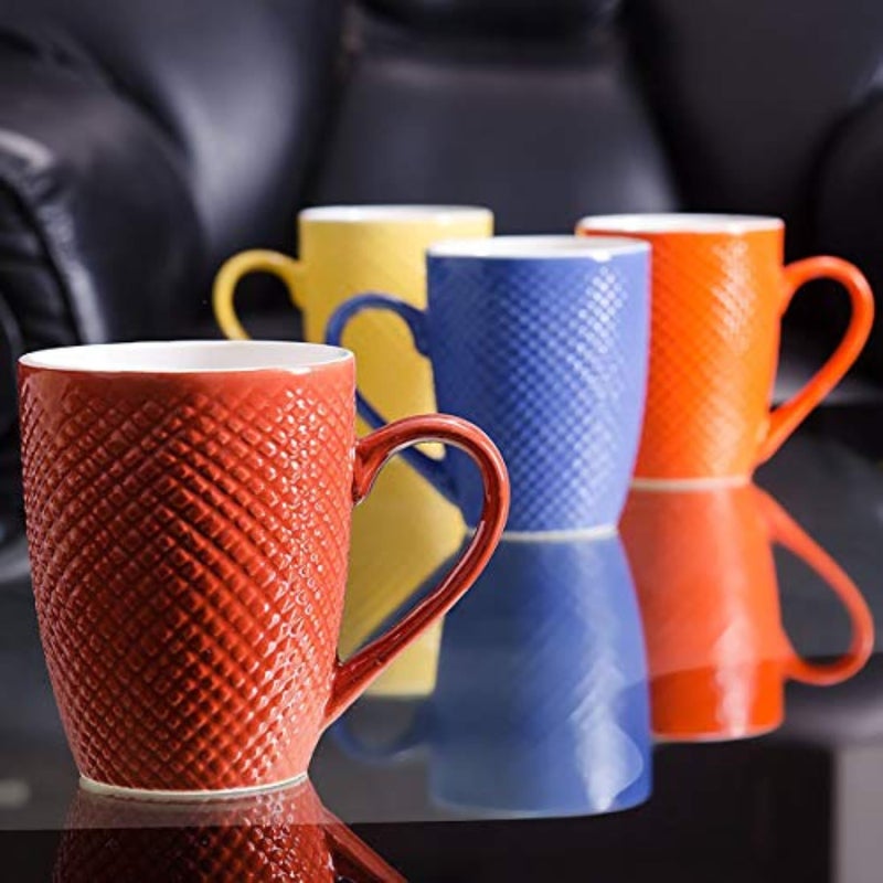 KITTENS Ceramic Coffee Mug Set of 4 330 ml Dot Pattern Microwave Safe Food Grade Material Handcrafted - Image 1