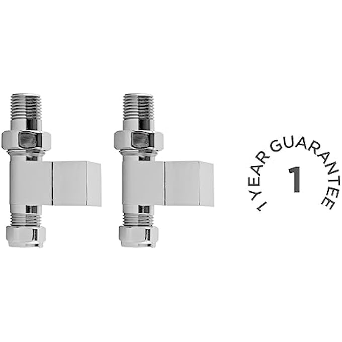 HT347 | MODERN BATHROOM STRAIGHT RADIATOR VALVE, 95MM X 65MM, CHROME, SILVER - Image 3