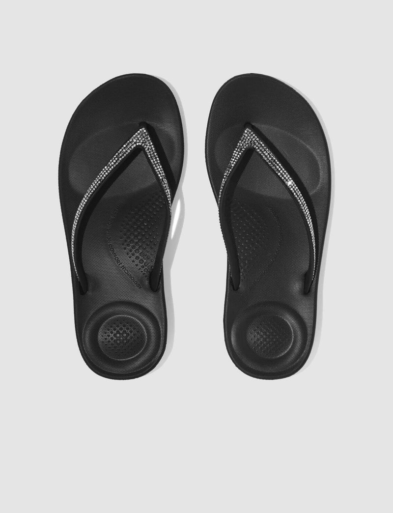 FitFlop Iqushıon Sparkle R08 Black Women's Flip Flops - Image 2