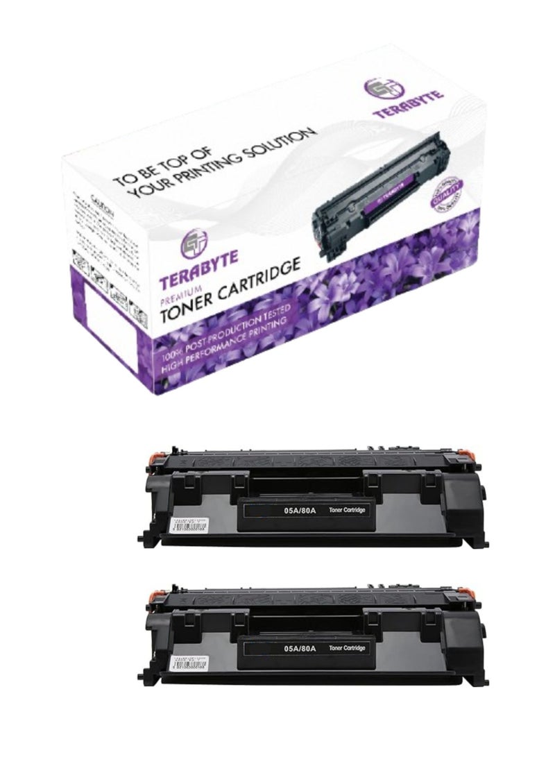 Terabyte 80A CE505A / CF280A Compatible Toner Cartridge for use in Laserjet Pro 400 M401a M401d M401n P2030 2035 P2050 Printer (Pack of 2)  - Image 1