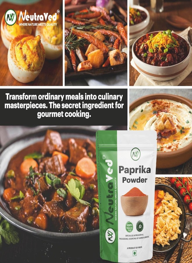 NeutraVed Paprika Powder 100g | Sweet & Mild Red Paprika Spice for Cooking, Seasoning & Garnishing | Comes in Standup Ziper Pouch - 100gm - Image 5