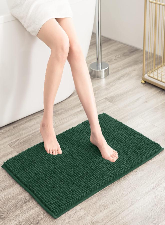 subrtex Bathroom Rugs Chenille Bath Rug Soft Short Plush Bath Mat Soft Shower Mat Water Absorbent Shower Mat Quick Dry Machine Washable(Celadon,16" x 24") - Image 3