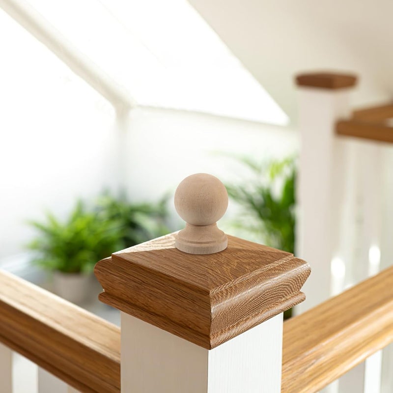 Unfinished Wooden Finial Toppers for Fence and Stair Posts, Decorative Wood Post Caps for DIY Crafts and Home Decor, 10x12cm Natural Wood Baluster Accessories for Rustic Garden - Image 5