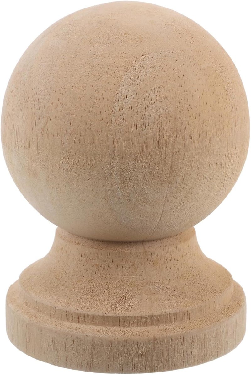Unfinished Wooden Finial Toppers for Fence and Stair Posts, Decorative Wood Post Caps for DIY Crafts and Home Decor, 10x12cm Natural Wood Baluster Accessories for Rustic Garden - Image 1