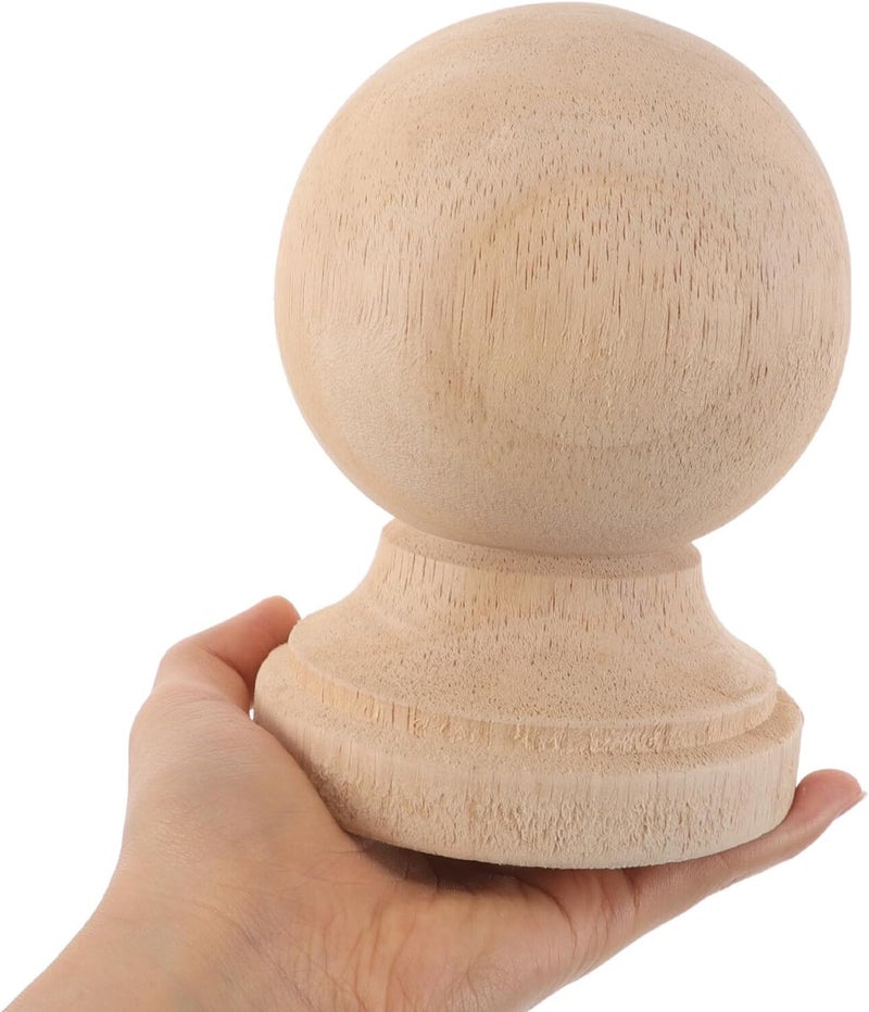 Unfinished Wooden Finial Toppers for Fence and Stair Posts, Decorative Wood Post Caps for DIY Crafts and Home Decor, 10x12cm Natural Wood Baluster Accessories for Rustic Garden - Image 4