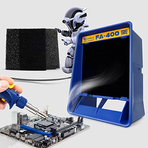 Antidious Fume Extractor Anti-ESD Solder Smoke Absorber Portable Filter for Soldering DIY Fan Extraction Equipment with Spare Activated Carbon for Brazing Welding Soldering, Fume Prevention Remover - Image 1