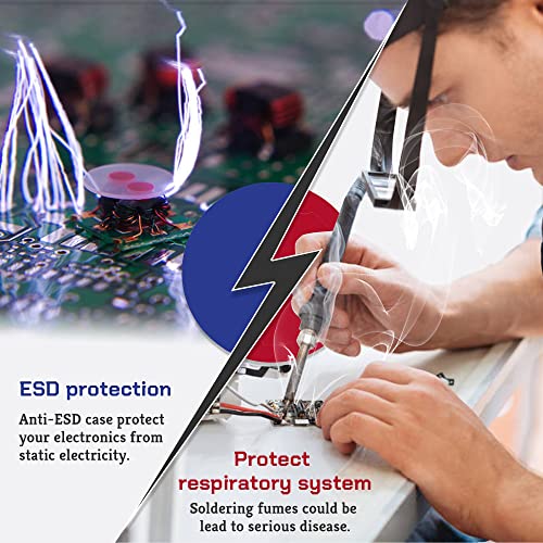 Antidious Fume Extractor Anti-ESD Solder Smoke Absorber Portable Filter for Soldering DIY Fan Extraction Equipment with Spare Activated Carbon for Brazing Welding Soldering, Fume Prevention Remover - Image 5