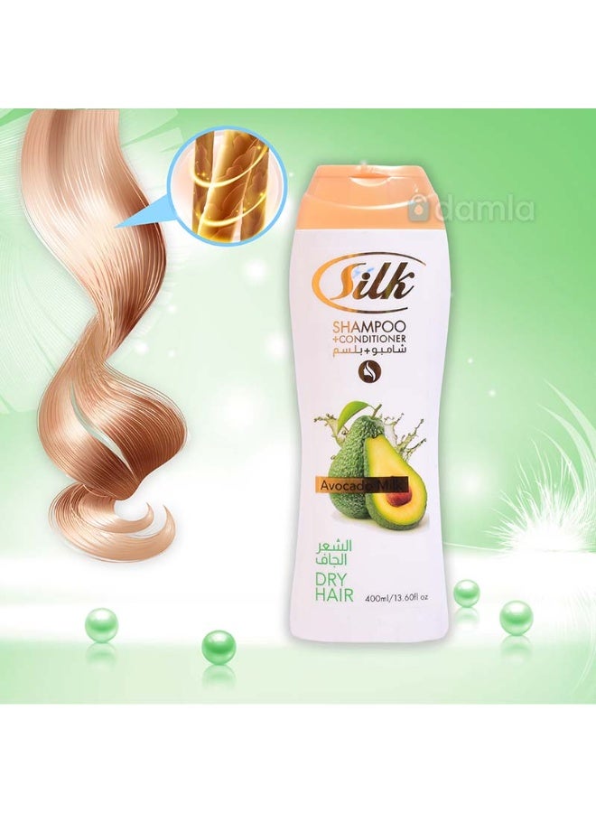 Silk Avocado Milk Shampoo + Conditioner For Dry Hair - 400ml - Image 1