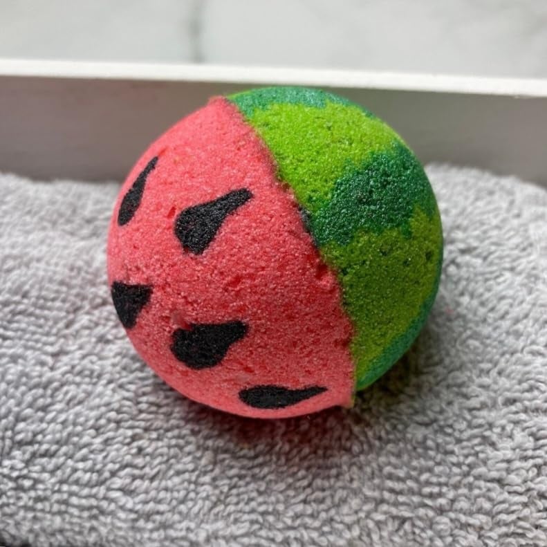 E_Glaze Eglaze Watermelon Bath Bombs Kids Friendly Bath Bomb Special Bath Bomb Vegan Skin Safe set of 2 120gm each  - Image 1