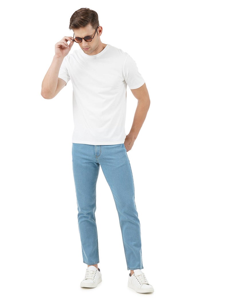 inkd جينز رجالي ضيق - متوسط الارتفاع | مزيج القطن | غرزة التباين | قماش قابل للتمدد | تصميم كلاسيك 5 بوكت - Image 2