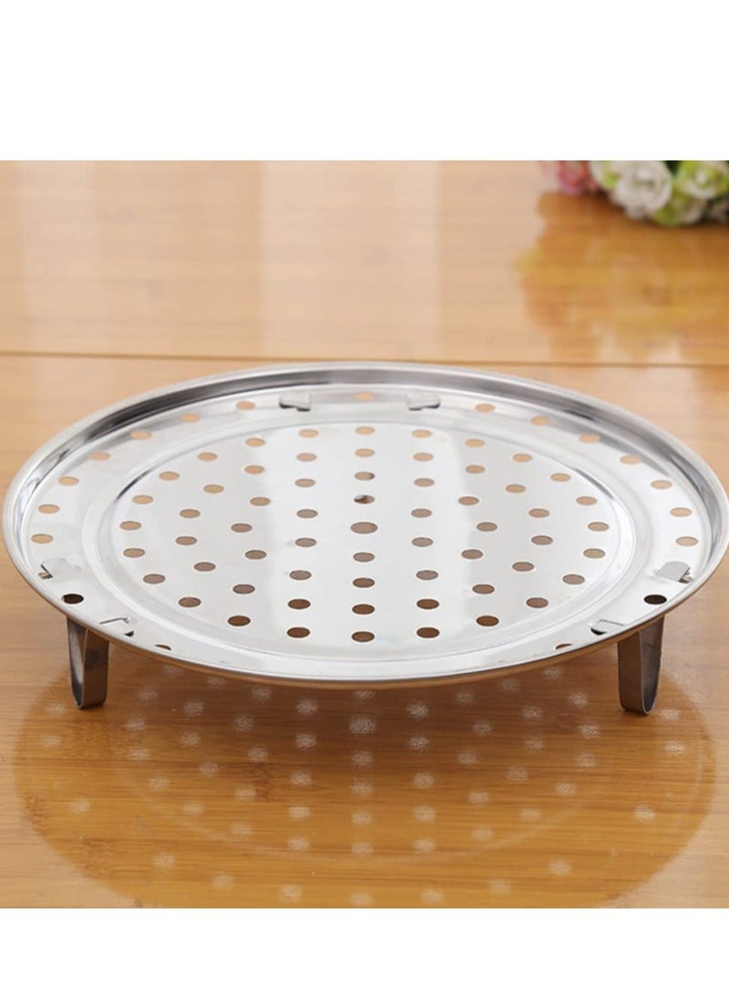 Steamer Rack, 3 Pcs Stainless Steel Steamer Pan Baking Cooling Rack Trivet Stand Kitchen Food Steaming Pans Steamer Basket for Dim Sum Dumpling Silver - Image 2