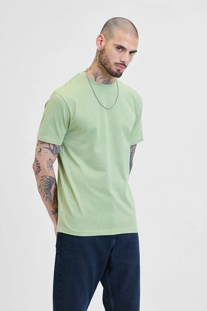 سنيتش تيشيرت كور لاب أخضر فاتح بقصة عادية