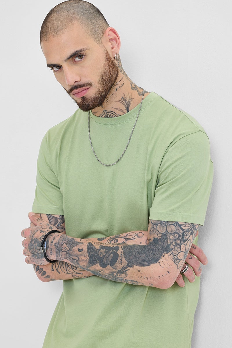 SNITCH Core Lab Light Green Regular Fit T-Shirt - Image 4