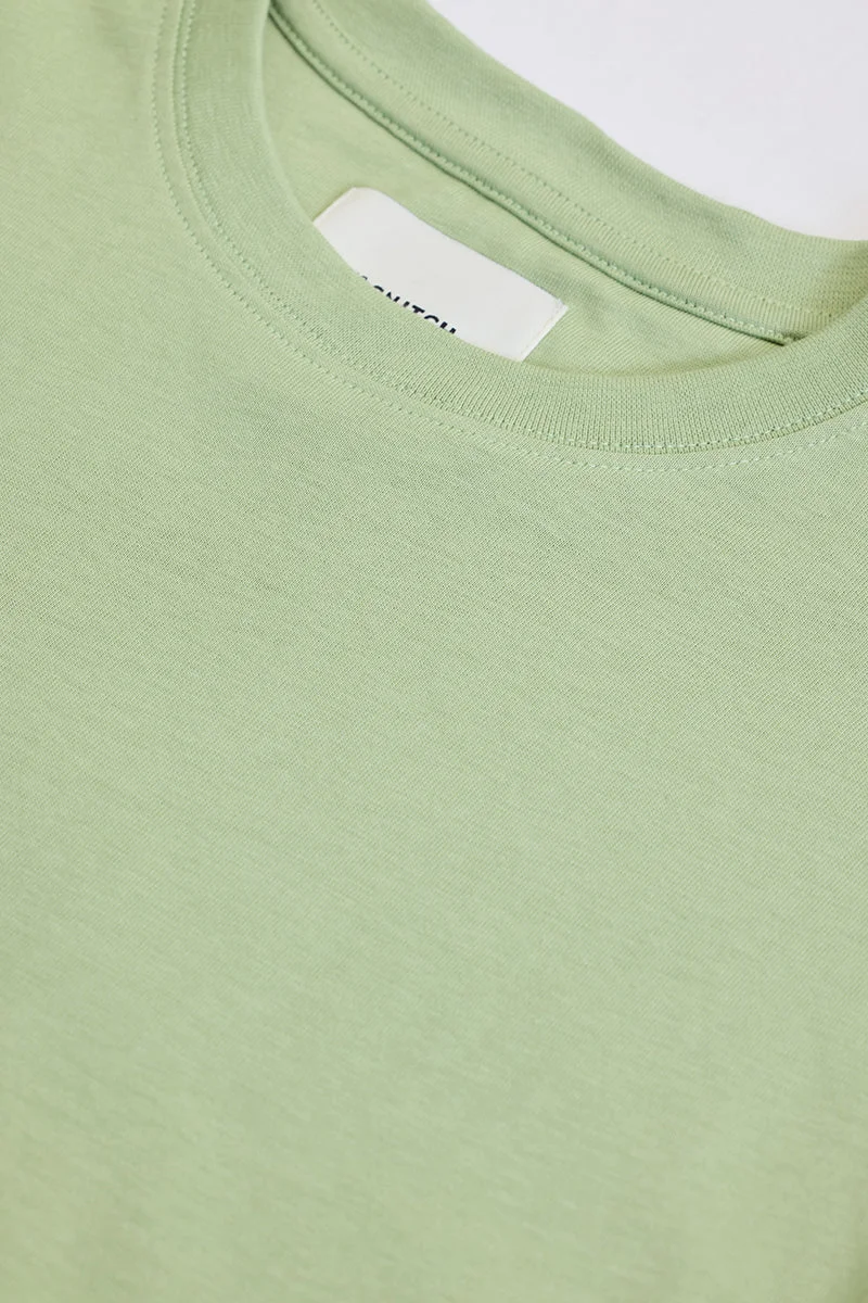 سنيتش تيشيرت كور لاب أخضر فاتح بقصة عادية