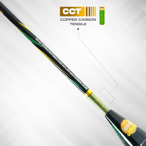 Apacs Duplex Power 55 (56G | World’s Lightest | 32LBS | Copper Fuse Tech for Reduced Vibration) 50T Carbon Fibre Badminton Racket with Full Cover (Navy) - Image 4