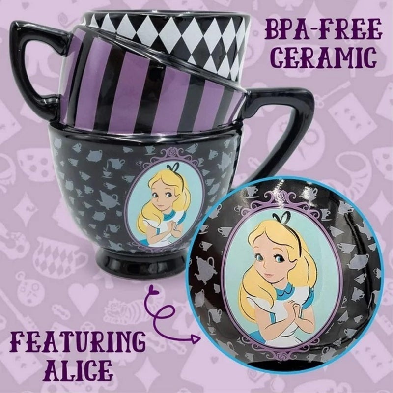 Silver Buffalo Disney Alice in Wonderland Stacked Teacup 3D Sculpted Ceramic Coffee Mug, 20 Ounces - Image 2