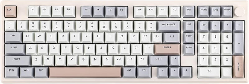 EPOMAKER Galaxy100 QMK/VIA Wireless Gaming Keyboard, Aluminum Mechanical Keyboard with PP Plate, Hot Swappable Custom Keyboard, Bluetooth/2.4Ghz/USB-C (Creamy White, Wisteria Linear Switch) - Image 1