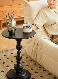 Generic Side Table, Round Living Room Sofa End Table, Metal Bedside Small Desk Stand, Movable Nightstand, Modern Corner Tea Table, Rustic Style Acdent Tables, Bedroom, Office & Balcony, Easy to Assemble  - Image 2