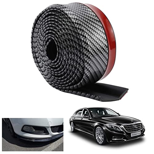 Asryd Carbon Fiber Car Front Bumper Lip Side Skirt Spoiler (2.5M / 8.2ft.) Anti Scratch Protector Easy Trim Waterproof Car Accessories For Mercedes-Benz S-Class - Image 1