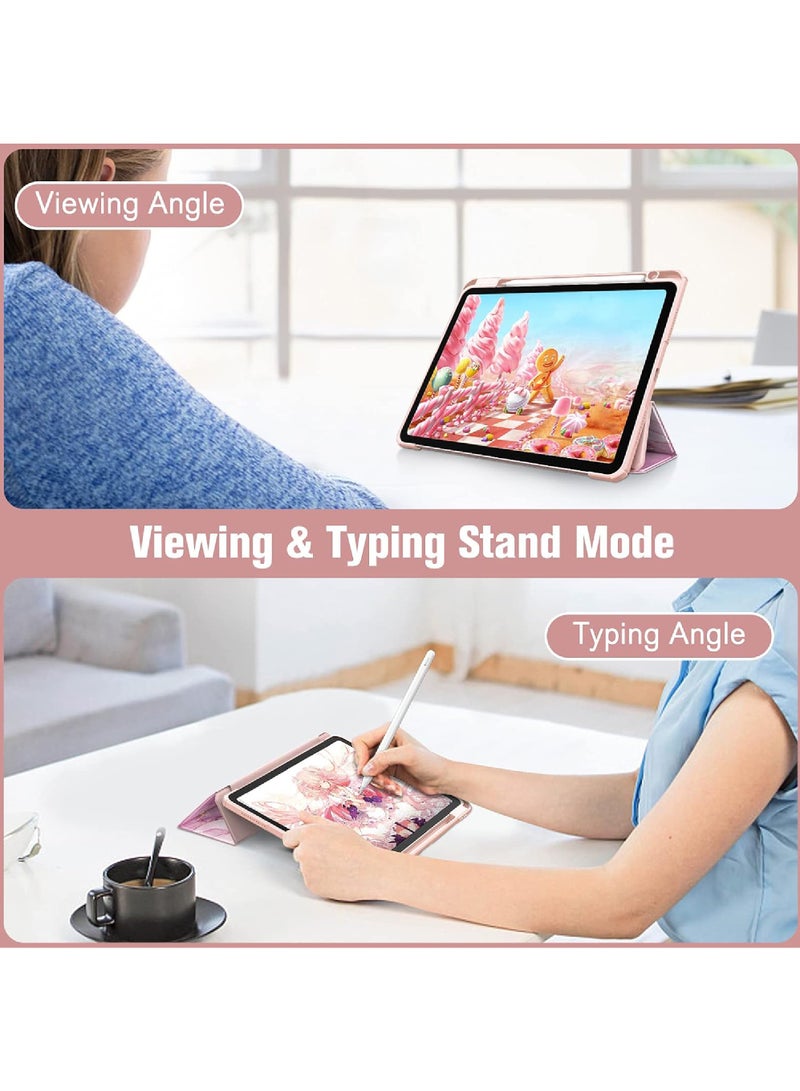 Rock Pow Case for iPad Air 11 inch M3 2025/Case for iPad Air 11 inch M2 2024 and iPad Air5 10.9 inch 2022/Air4 10.9 inch 2020 Gen with Pencil Holder Clear Slim Stand Auto Wake/Sleep,Cover for air 5th/air 4th 10.9inch 2022/2020,air 6th/air 7th 11inch 2025/2024 - Image 4