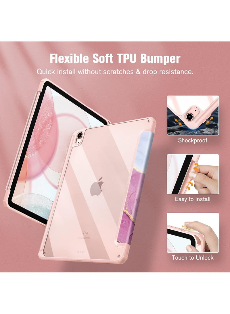 Rock Pow Case for iPad Air 11 inch M3 2025/Case for iPad Air 11 inch M2 2024 and iPad Air5 10.9 inch 2022/Air4 10.9 inch 2020 Gen with Pencil Holder Clear Slim Stand Auto Wake/Sleep,Cover for air 5th/air 4th 10.9inch 2022/2020,air 6th/air 7th 11inch 2025/2024 - Image 5