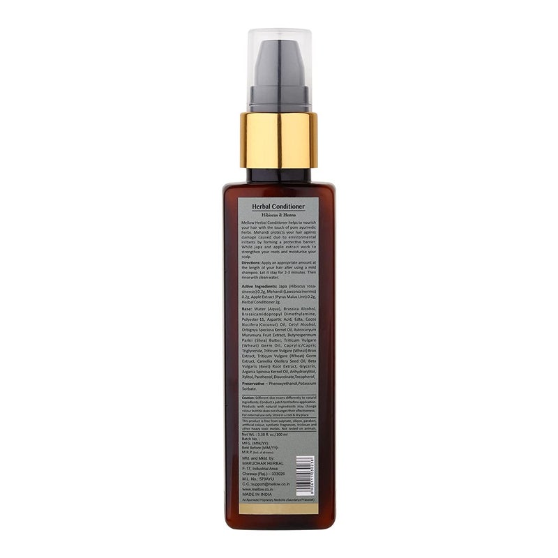 Mellow Bhringraj Shampoo and Hibiscus Conditioner 100ml each for strong smooth shiny hair helps in reducing hair fall For all hair types No Toxic Chemicals - Image 4