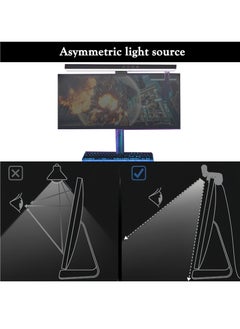 Alruht Computer Monitor Lamp, 7 RGB Light Modes, Eye Caring, No Screen Glare Monitor Light, Dimmable, 3 Color Temperature, Atmosphere Desk Lamp for Office, Study, E-Sports  - Image 5