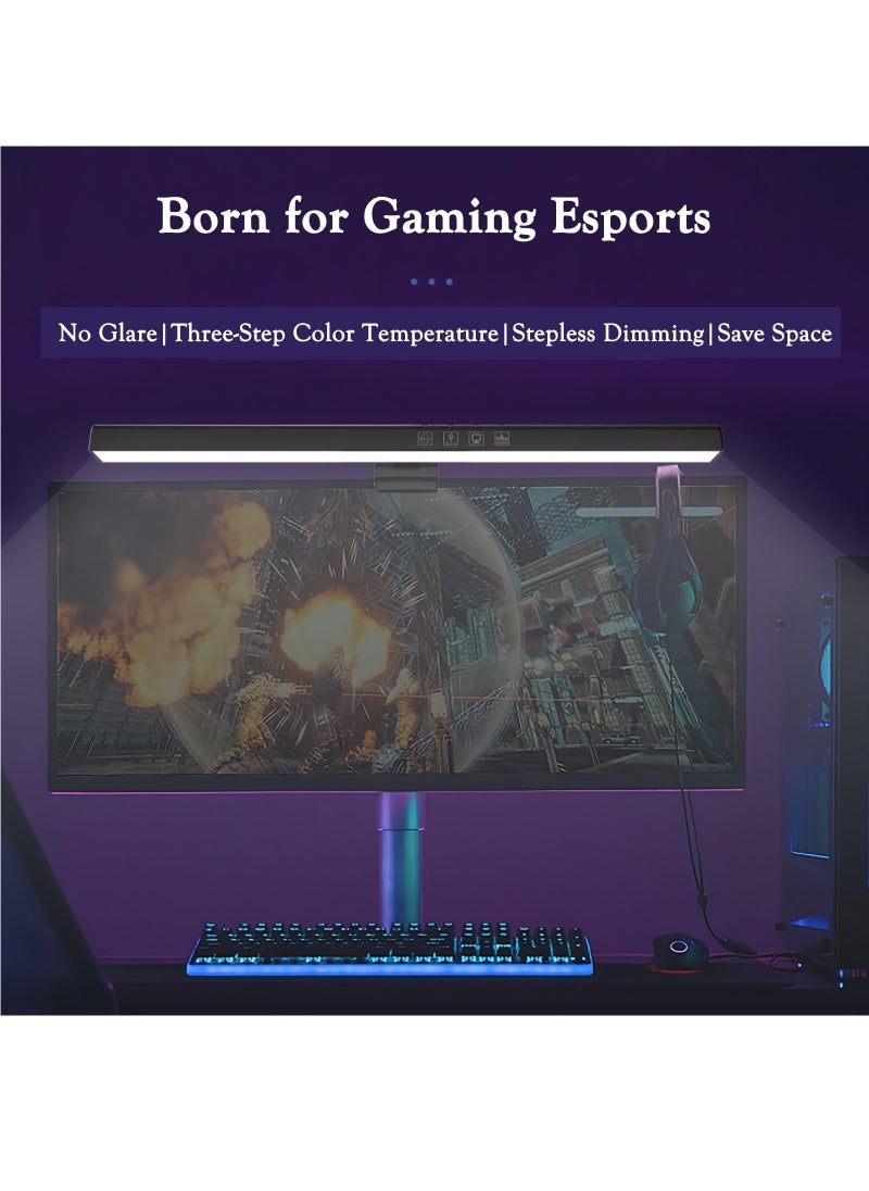 Alruht - Computer Monitor Lamp, 7 RGB Light Modes, Eye Caring, No Screen Glare Monitor Light, Dimmable, 3 Color Temperature, Atmosphere Desk Lamp for Office, Study, E-Sports - Image 1