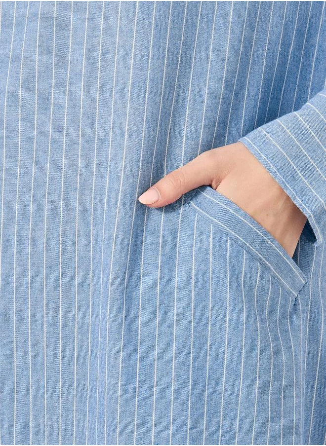 ستايلي Striped A-Line Jalabyia with Pockets