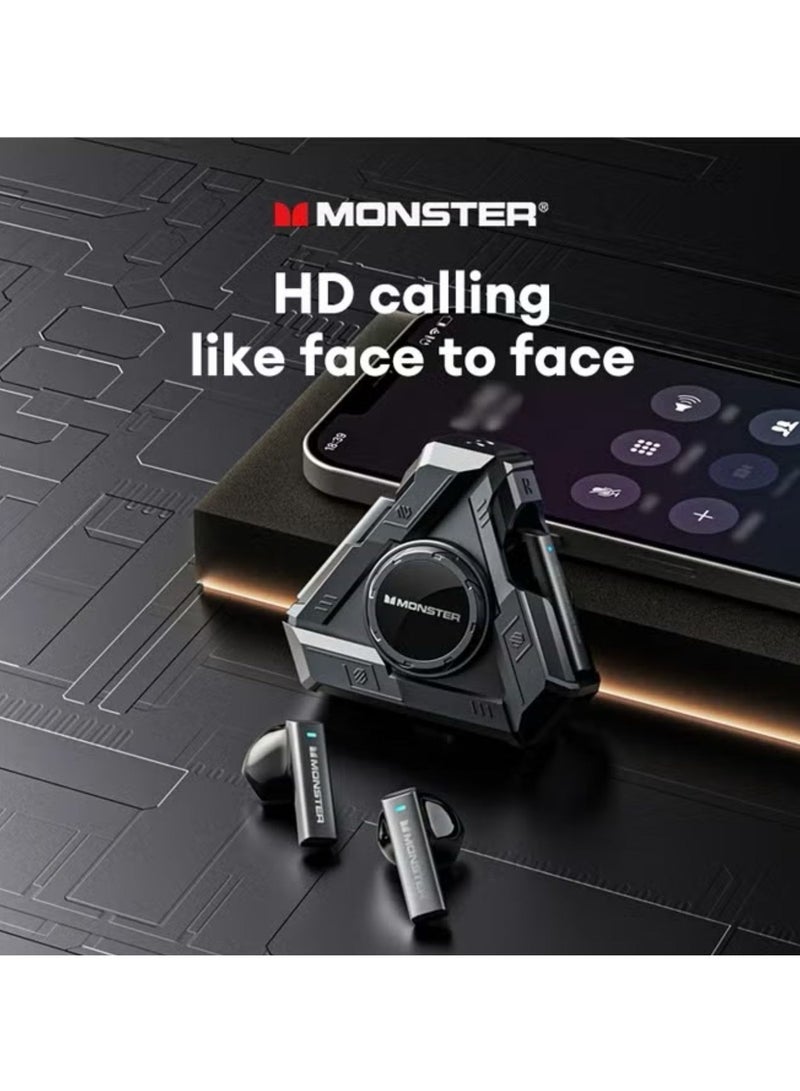 Monster XKT22 Wireless Bluetooth Earbuds Gaming Headphones Deep Bass Low Latency Game Headset with Built-in Microphone Noise Canceling Black - Image 3