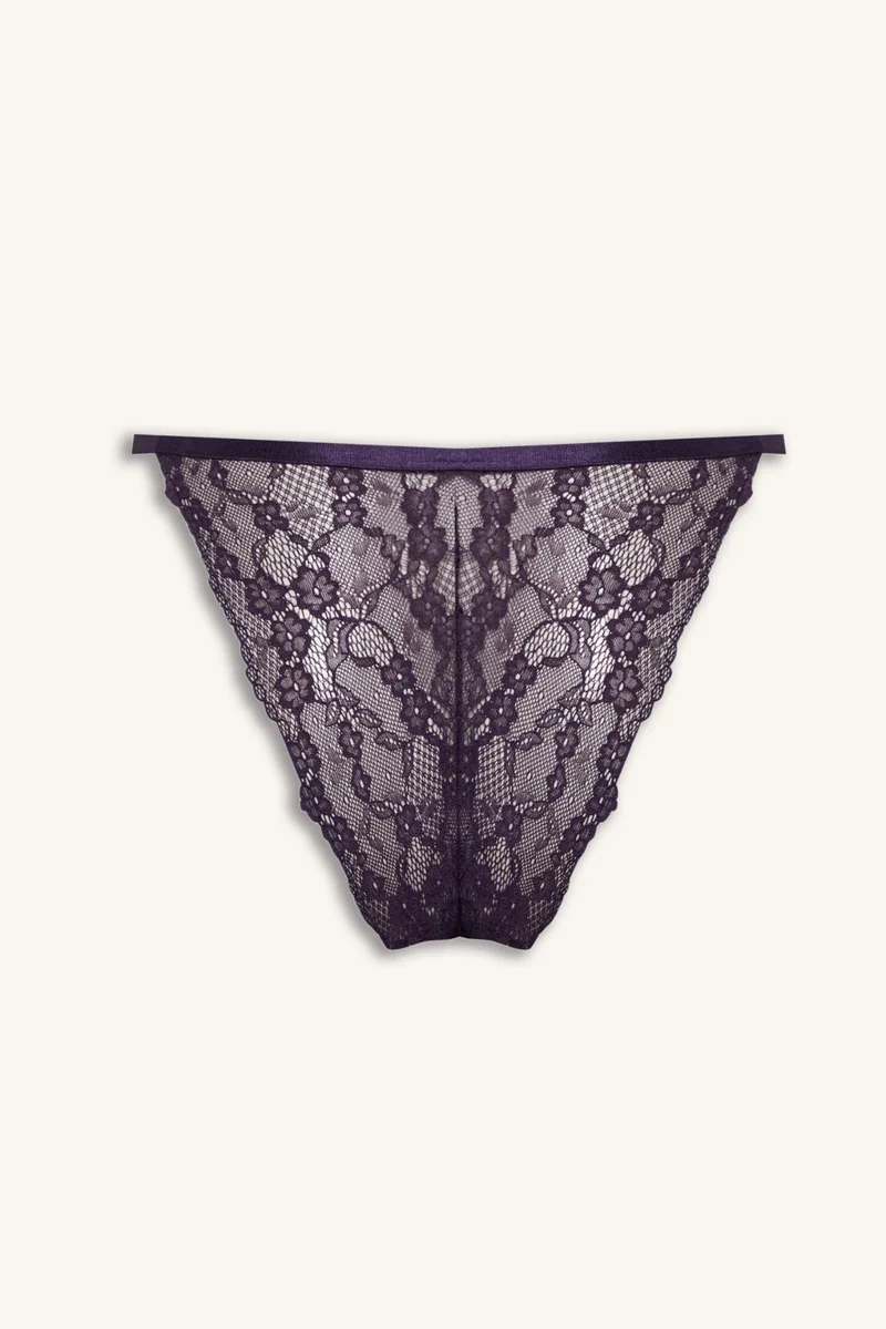 ديفاكتو Lace Detail Satin Brazilian Panty