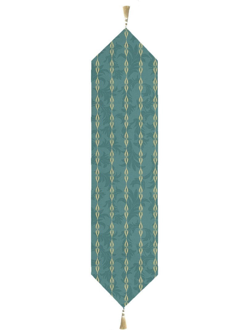 BRICK HOME Azure Floral Printed Poly Cotton 4 Seater Table Runner and Bed Runner (13 X 60 Inches with Tassel) - Image 5