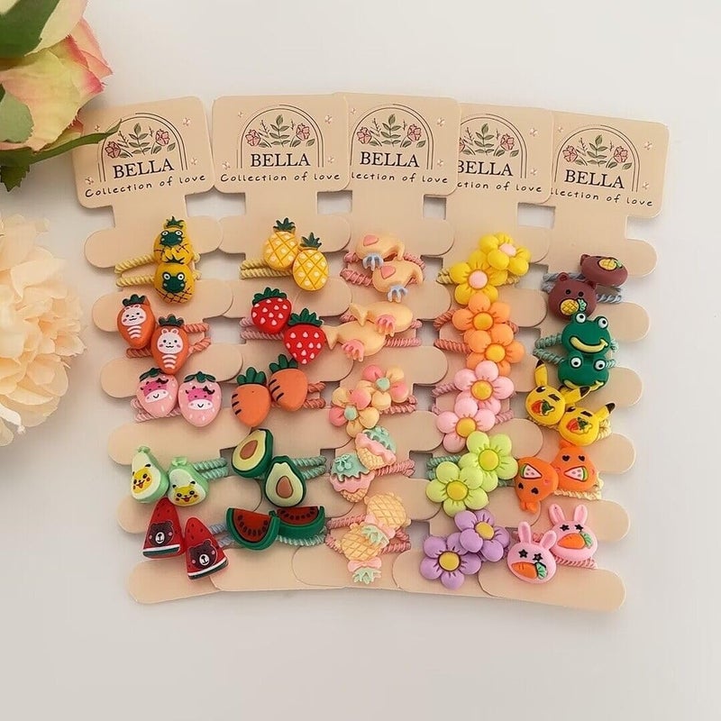 Generic BELLA 50pcs 25 pairs Mix Colorful Girls Elastic hair ties 