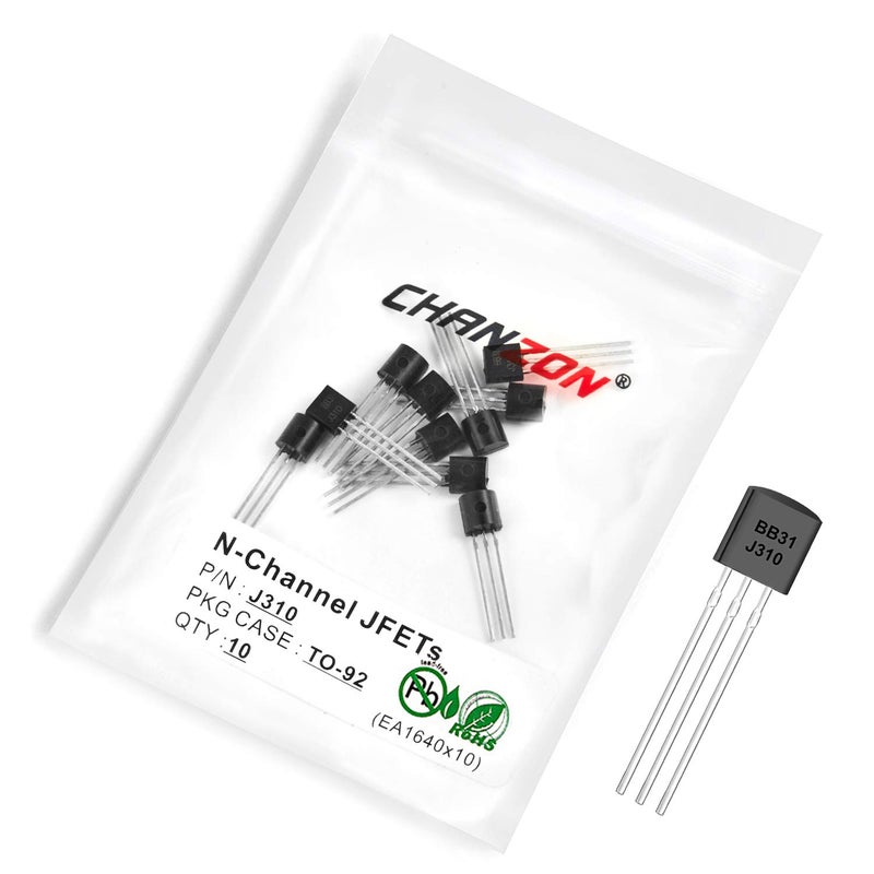 CHANZON J310 TO-92 N-Channel JFET FET Junction Field-Effect Transistor, for Amplification and High Frequency Applications (Pack of 10pcs) - Image 1