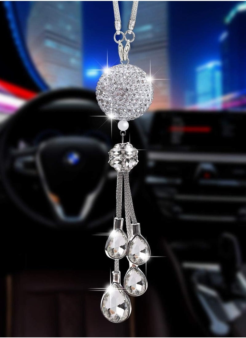 GUDOO Bling Car Accessories for Women and Man Cute Decor Women Lucky Crystal Sun Catcher Ornament Rear View Mirror Ball Charm  - Image 1
