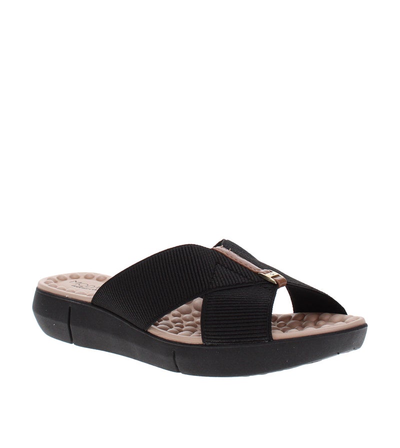 Modare Ladies Flat Comfort Sandals Black | Made In Brazil - Image 1