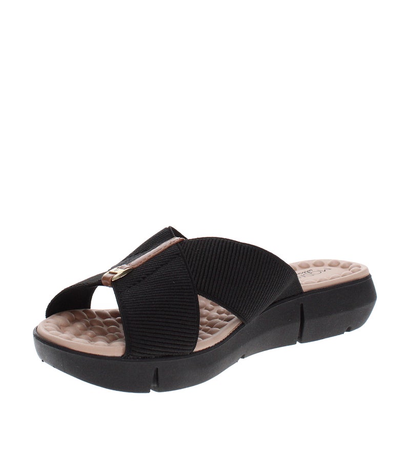 Modare Ladies Flat Comfort Sandals Black | Made In Brazil - Image 2