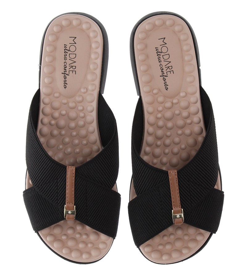 Modare Ladies Flat Comfort Sandals Black | Made In Brazil - Image 5