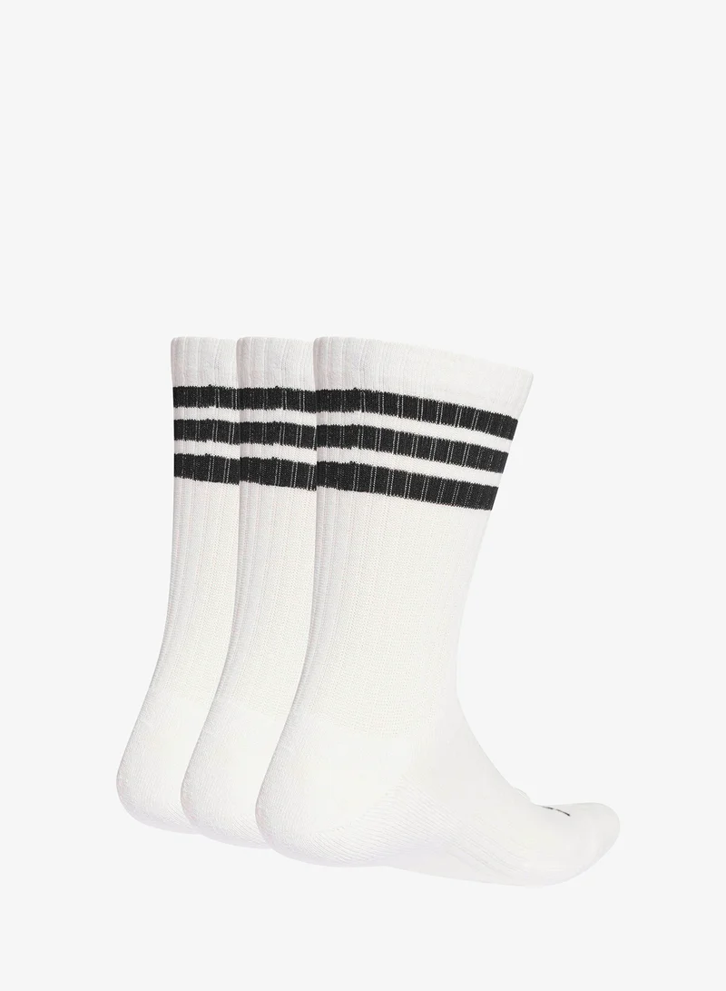 Adidas 3 Pack 3-Stripes Cushioned Crew Socks