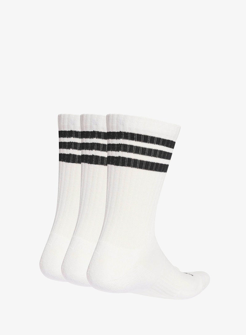 Adidas 3 Pack 3-Stripes Cushioned Crew Socks - Image 2