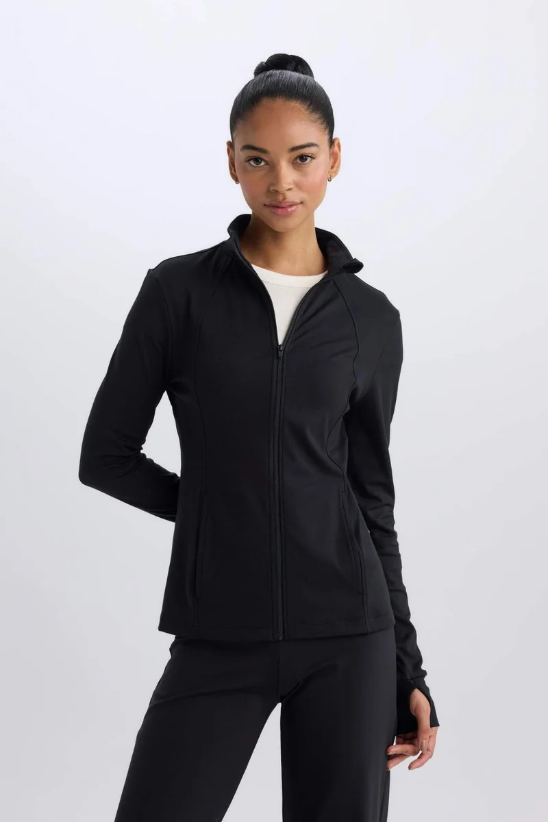 Defacto  DeFactoFit Slim Fit Zippered Cardigan for Women | Best Price UAE