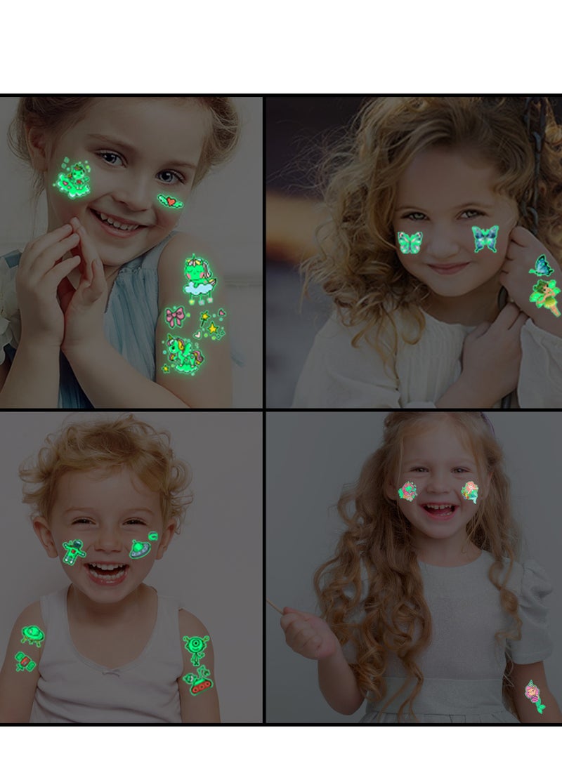 10 sheets（150 pcs） Luminous Tattoos for Kids, butterfly Theme Kids Temporary Tattoos, Mixed Styles Temporary Tattoo Stickers,Glow in the Dark Tattoos for Boys and Girls - Image 3