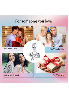 SYOSI 925 Sterling Silver Dangle Pendant Bead, Cute Fashion Love Heart Dangle Charm fits Bracelets and Necklace Pendant Bead Charms Jewelry Gift for Women Girl Family Friends, Mother's Day Gift  - Image 5